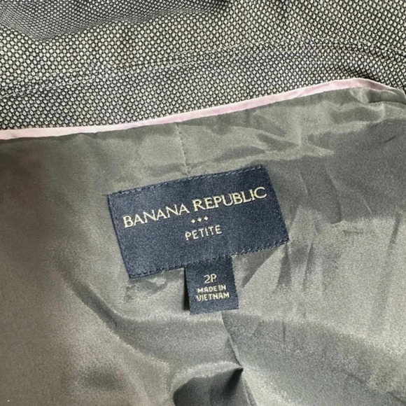 Banana Republic Factory 2P grey tweed stretch 3 button blazer - Picture 7 of 8